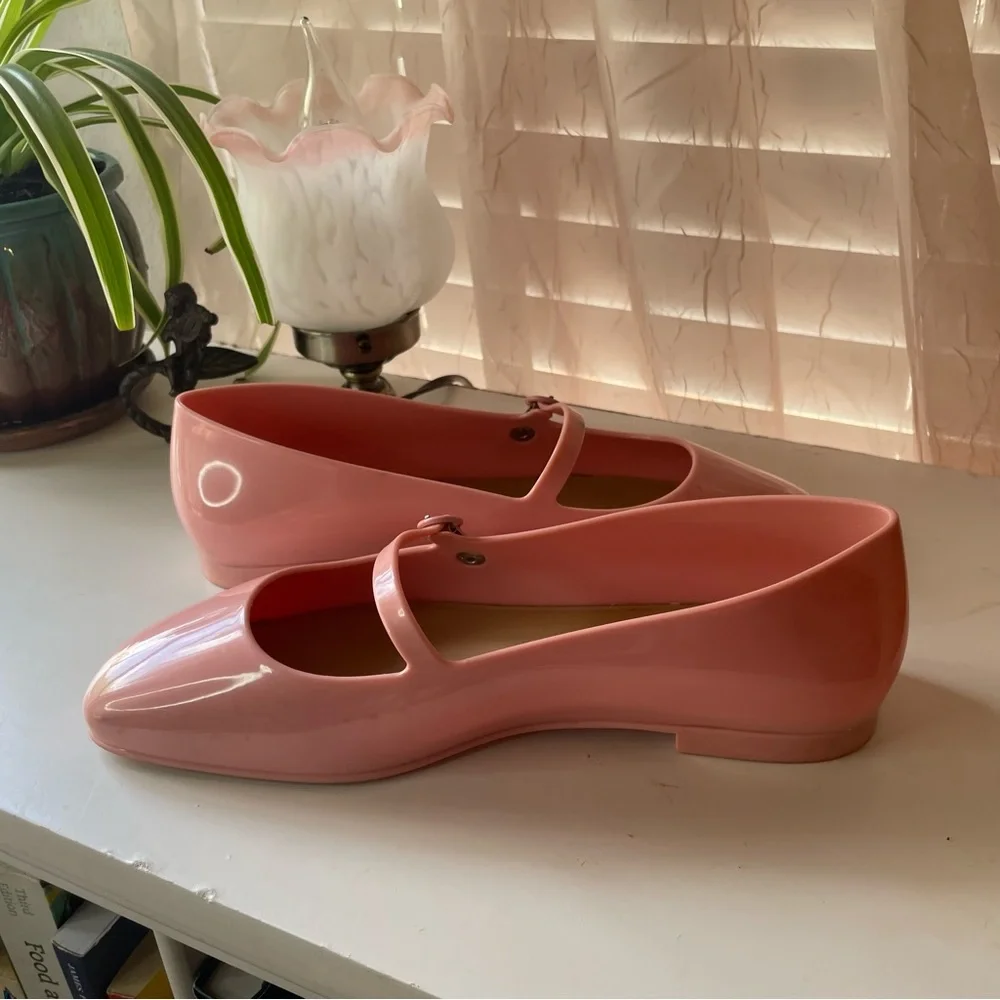Melissa Pink Glossy Mary Jane Flats - Picture 3 of 8